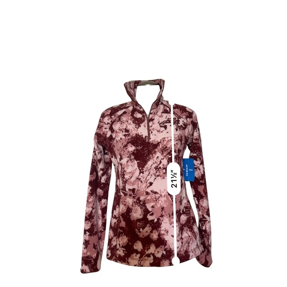 Columbia Womens XS Arctic Air Printed Half Zip Fleece Pullover Burgundy Pink NWT - Picture 2 of 11